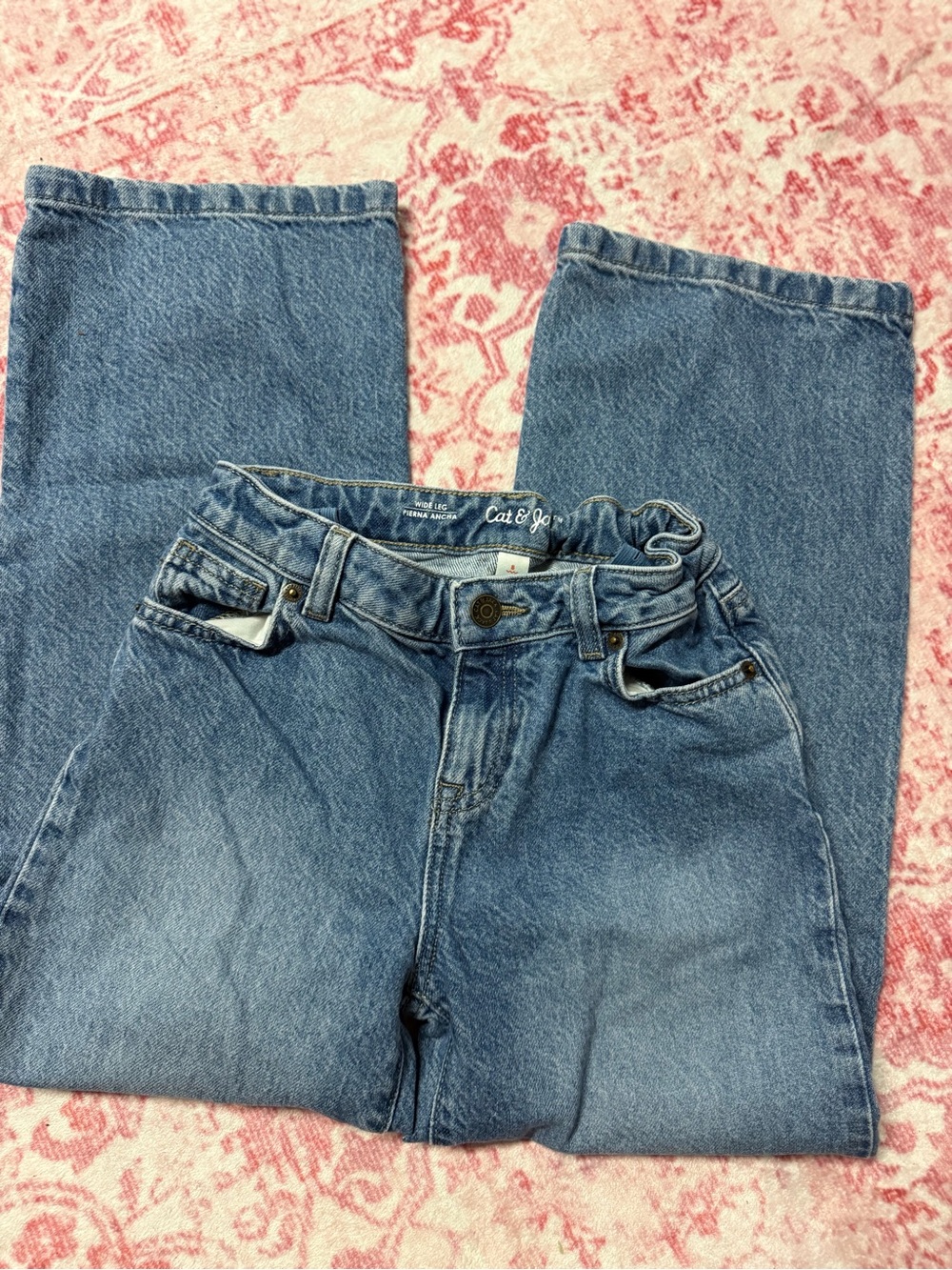 Girls Blue Denim wide leg Jeans